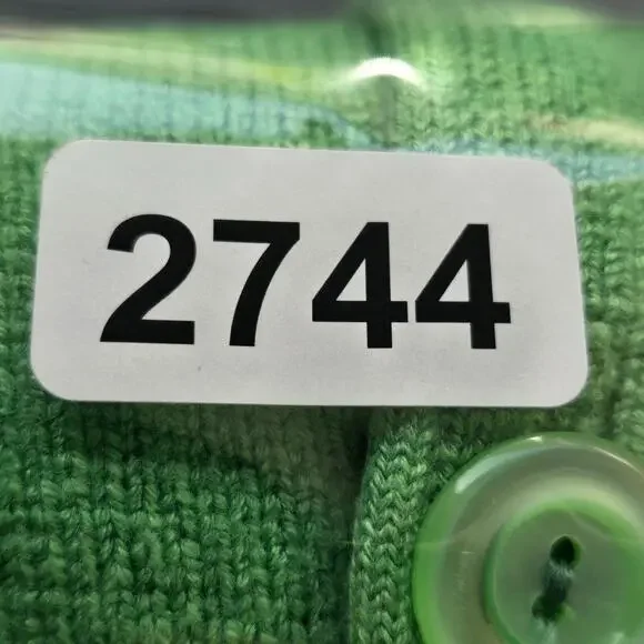 VTG Genny Maglia Cardigan Woman Small Green Wool Blend Heavy Knit Made in‎ Italy